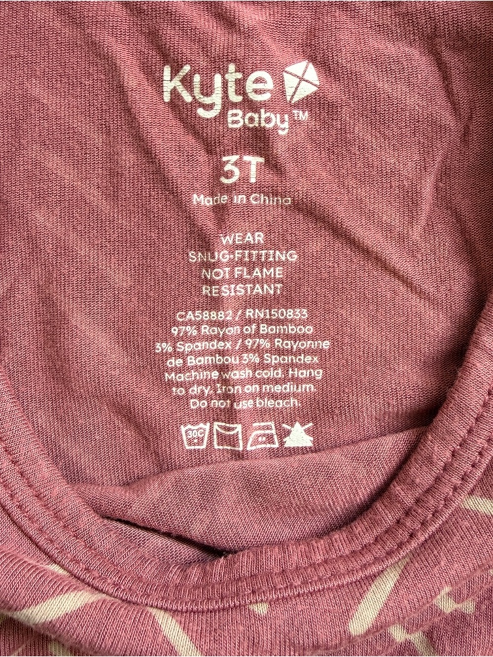 KYTE BABY Dusty Rose Herringbone Toddler Pajamas Size 3T - Picture 2 of 2